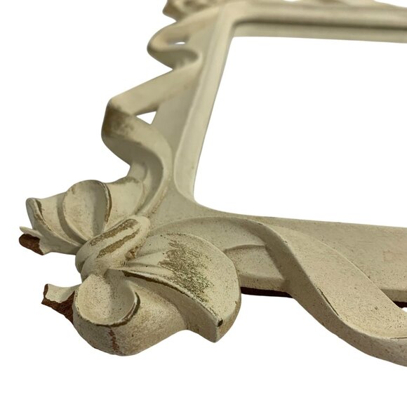 VTG Syroco MCM Hollywood Regency Gilded Wall Mirror Bow Corner Accents FLAWS - Picture 5 of 6